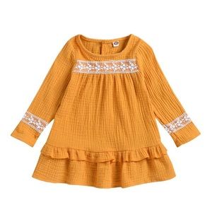 Boutique Girls Autumn Lace Muslin Dress